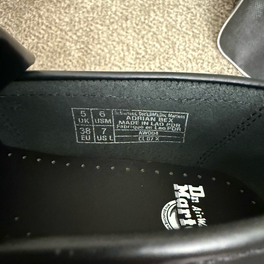 Dr. Martens Black Leather Fringe Loafers Adrian Bex - Picture 4 of 5